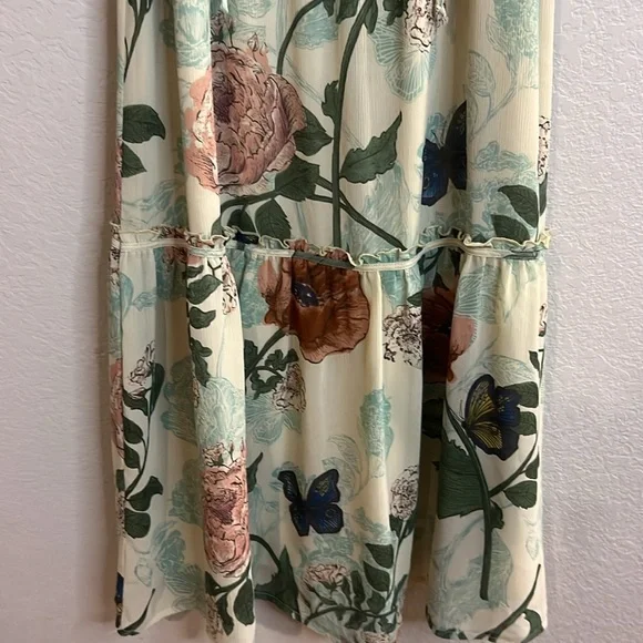 Anthropologie Maeve floral dress women's size 2 ruffle spring wedding butterfly - Picture 4 of 7